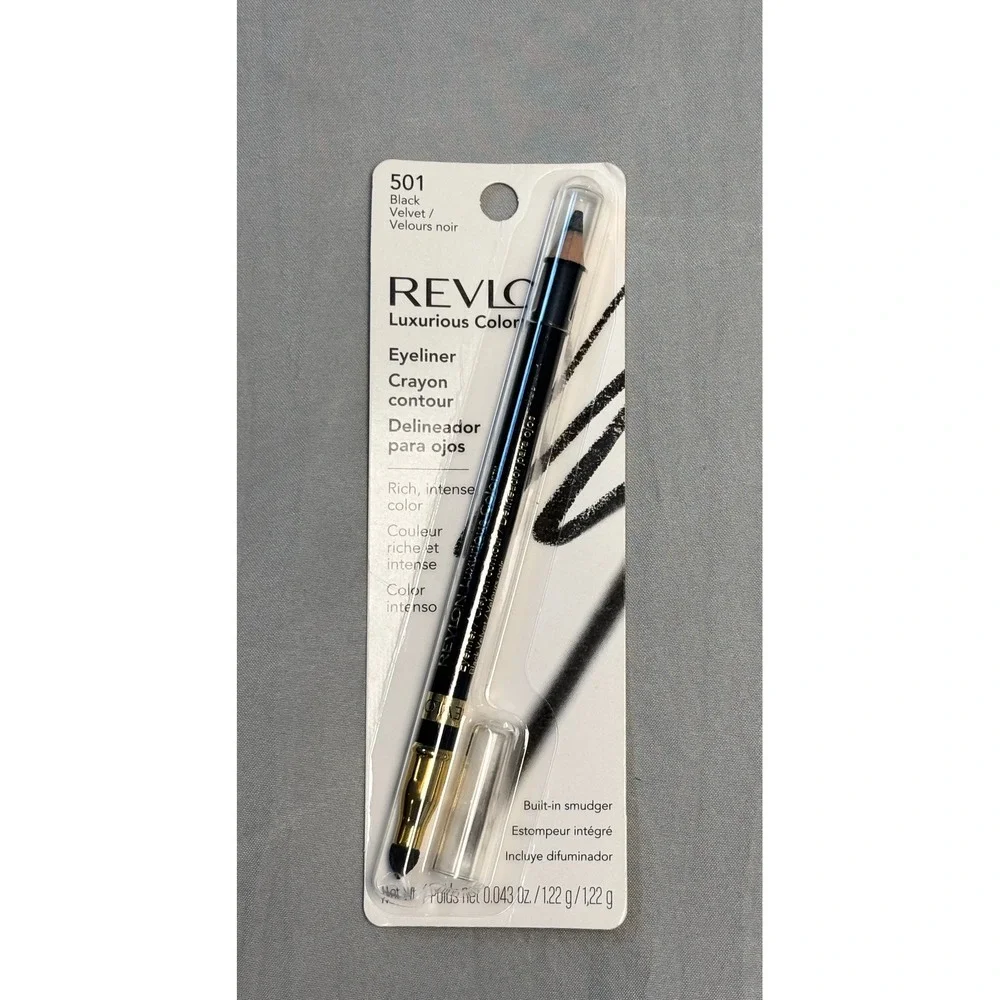 Revlon Luxurious Color Eyeliner crayon 501 Black Velvet with Smudger